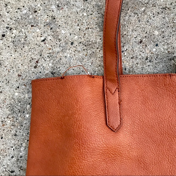 Sole Society Vegan Leather Tote in Cognac - Picture 4 of 5